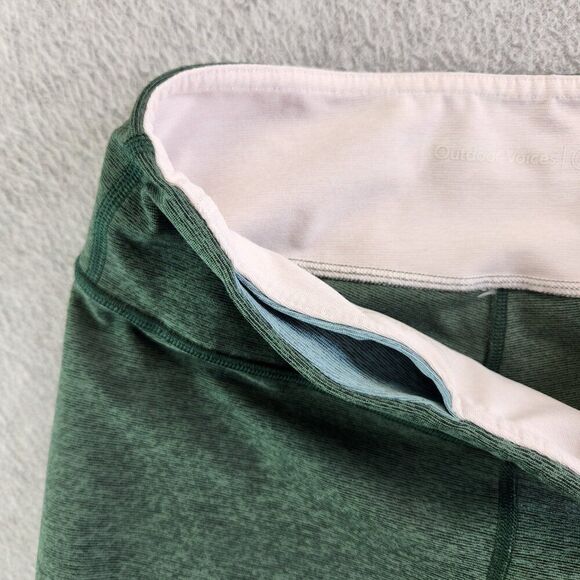 Outdoor Voices Leggings Womens M Green Pink Chevron Mid Rise Ankle Workout - Picture 3 of 13